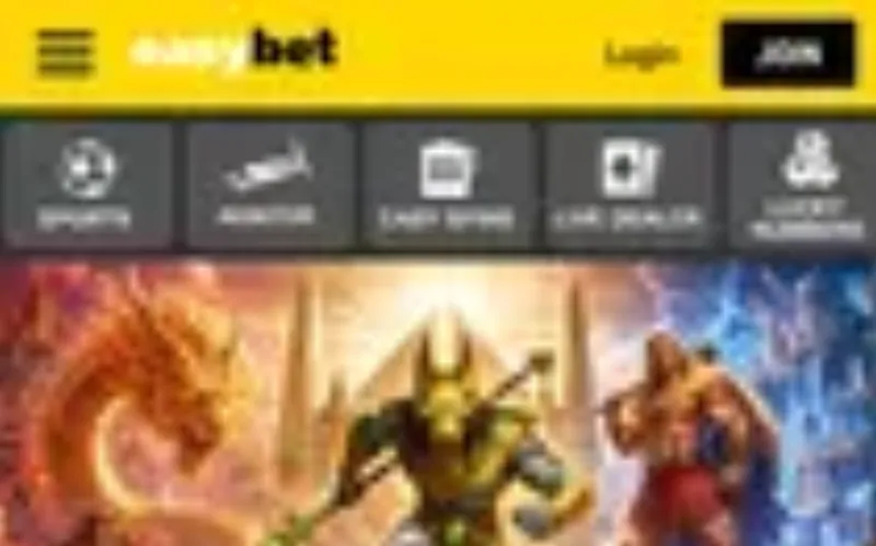 Screenshot of the Easybet betting site, captured during our review