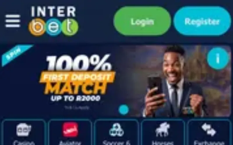 Screenshot of the Interbet betting site, captured during our review